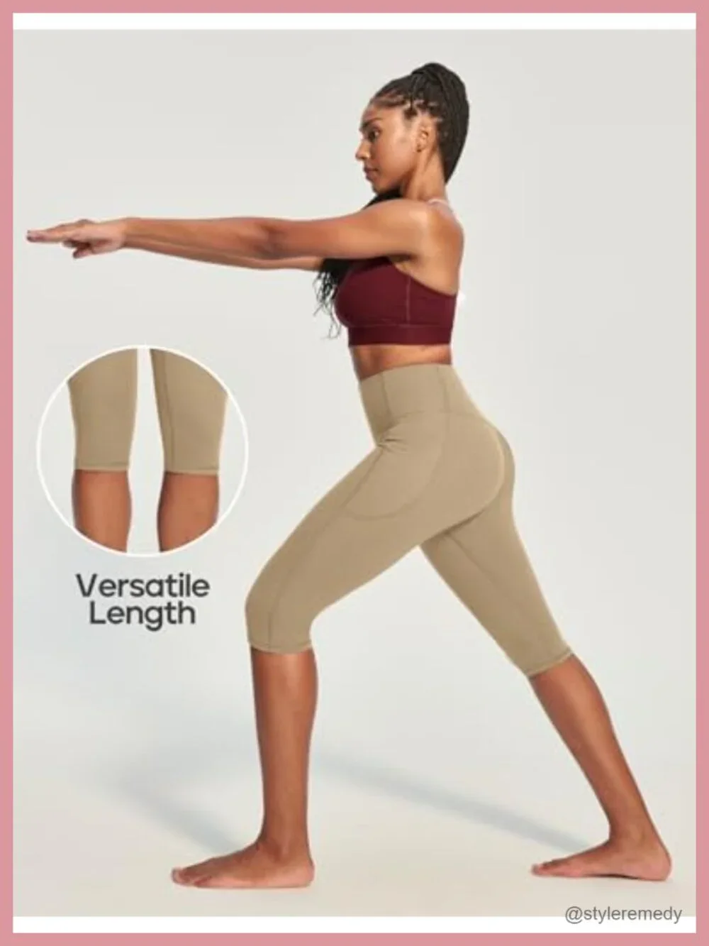 Capri Leggings with Pockets for Women, Tummy Control High Rise Yoga Pants,
